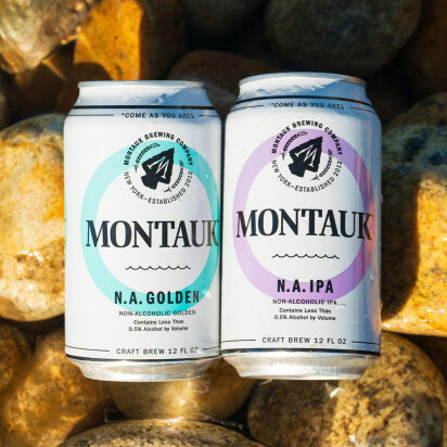 Montauk Brewery Non Alcoholic beers on the beach
